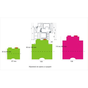 Podkład, podwalina - Salamander Blue Evolution 82 - Wysokość do wyboru x 6,7/10,9x122 cm